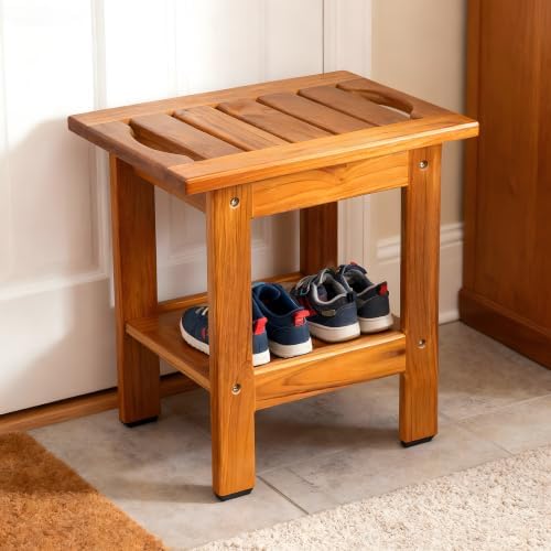 VaeFae Teak Shower Bench, Small Bench - Image 4