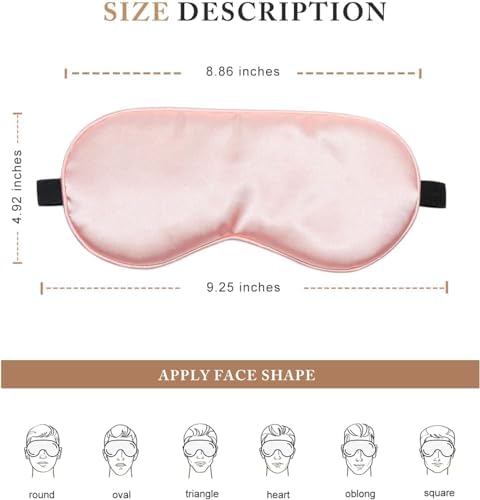 Sleep Mask Silk Eye Mask for Sleeping, Super Soft Blackout Eye Mask for Women Men, Adjustable Straps, Suitable for Travel, 3 Pack, Black-Purple-Navy,8.86 * 4.92 inches - Image 2