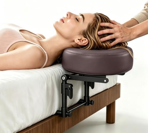 Massage Headrest for Bed, Massage Face Cradle at Home, Adjustable Bed Massage Head Holder for Sleeping Mattress, Face Down Pillow After Eye Surgery (Coffee-Brown) by Vercxlyra