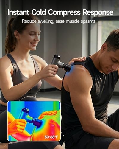HEYCHY Mini Massage Gun, Deep Tissue Handheld Massager with Heat & Cold - Image 3