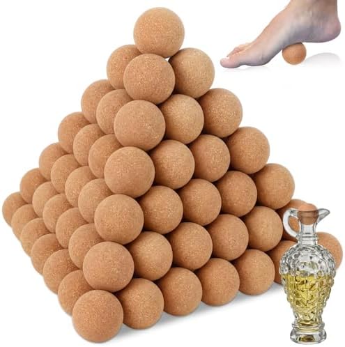 Novabright 100 Pack Cork Massage Ball 1.4 Inch Mini Myofascial Release Pressure Point Ball Lightweight Portable Deep Muscle Tissue Release Tool Acupressure Balls for Muscle Pain Relief, Yoga, Travel by Unknown