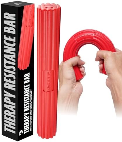 DMoose Fitness Flex Resistance Bar for Physical Therapy - Non-Slip Odorless Material, Exercise Bar for Tennis & Golfers Elbow Tendonitis Relief - Wrist and Forearm Strengthener & Grip Strength Trainer by DMooseFitness