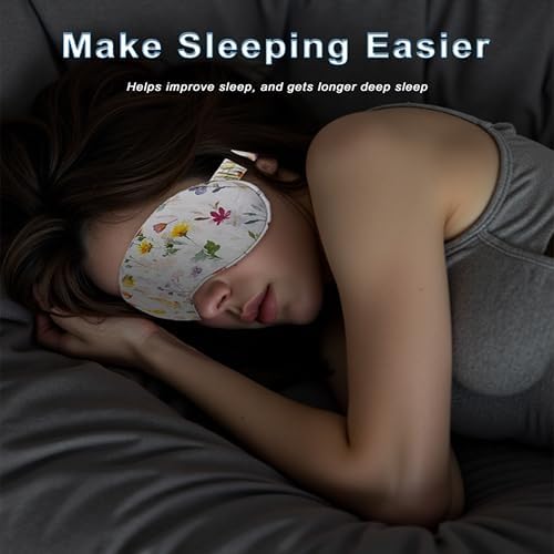 Sleep Mask Pure Linen Eye Mask, with Elastic Band,Comfort Sleeping Shade for Nighttime Sleeping, Traveling & Napping,Side Sleeper Eye Cover Cooling with Travel Bag Gift Package(Natural) - Image 3