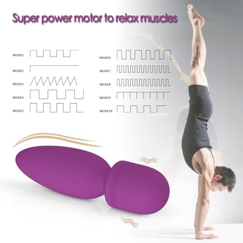 Mini Wand Massager Small Hand-held Massager,Quiet,Portable Personal Massager Silicone Massager Cordless for Neck Shoulder Back Body Massage - Image 5