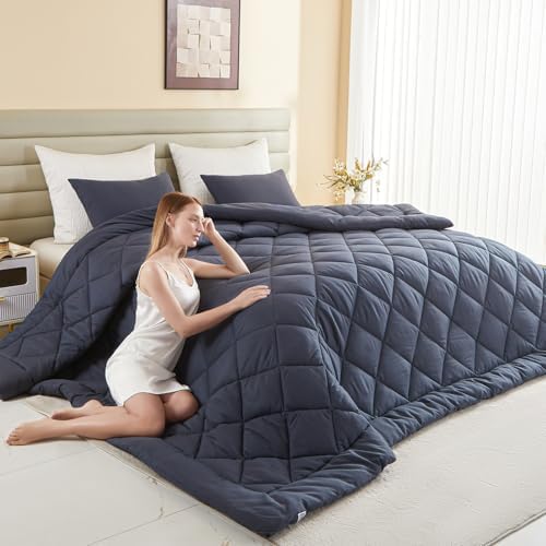 Oversized King Comforter, Super King Comforter Oversized, All Season Soft Quilt Down Alternative Duvet Insert with 8 Corner Tabs(120x98, Grey) by MIOTO
