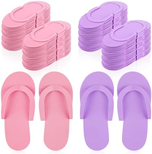 Geyoga 48 Pairs Disposable Flip Flops Pedicure, Light Pink,Light Purple by Geyoga