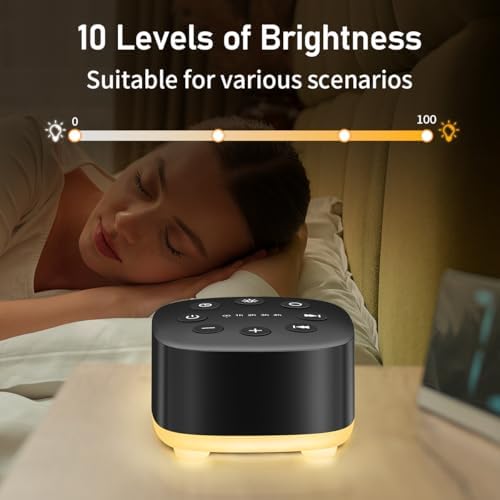 Meditation White Noise Sound Machine 30 Soothing Sounds with 32 Volume Control 12 Night Light 5 Timers Portable Sleep Machine for Travel Powered by AC or USB Sleep Therapy for Baby Kids Adults (Black) - Image 5