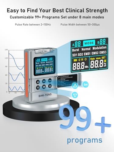 DIY Pluse TENS EMS Unit Muscle Stimulator for Back Pain Relief, Rechargeable TENS Unit Machine with 8 Modes & 8 Electrode Pads. Electric TENS Massager for Chronic Pain, Muscle Relaxation, Home Use - Image 3