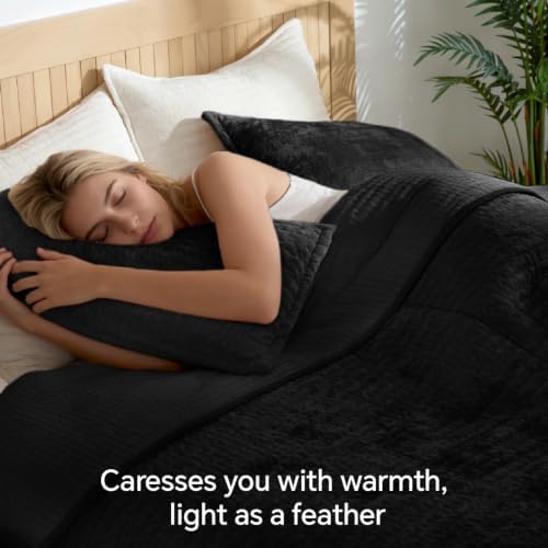 BEDELITE Velvet Quilt Set King Size, Luxury Velvet Comforter Bedding - Image 4