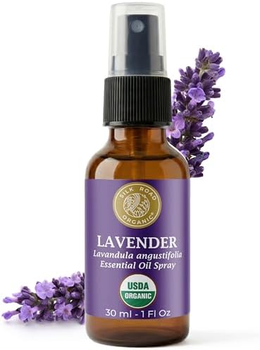 Silk Road Organic Lavender Essential Oil Calming Spray, USDA Certified by SILKROADORGANIC