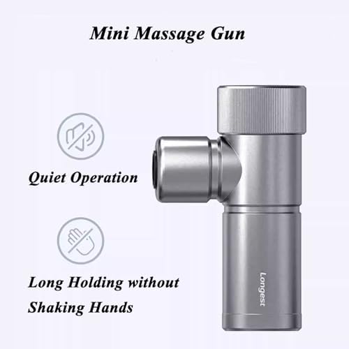 LONGEST Mini Massage Gun for Pain Relief, 4 Heads, Purple - Image 4