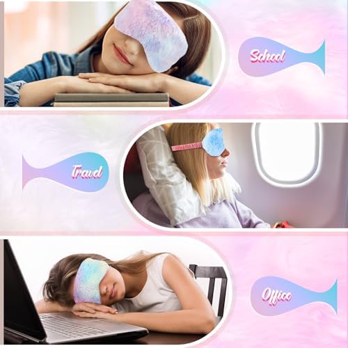 Cuffbow 6 Pack Fuzzy Sleep Masks Plush Eye Mask,Tie Dye,Rainbow - Image 6