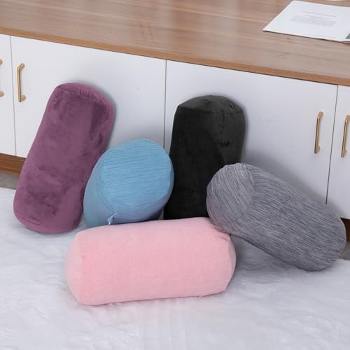 1 MIDDLE ONE Round Cylinder Bolster Pillow with Removable Velvet Cover, Tube Roll Cervical Pillow for Head, Neck, Back and Legs Support, 13" x 6", Black - Image 6