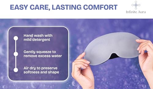 Infinite Aura Sleep Mask – 3D Contoured Eye Mask for Sleeping, Adjustable Strap, Memory Foam, Lightweight & Breathable Blindfold for Travel, Naps, Meditation - Image 6