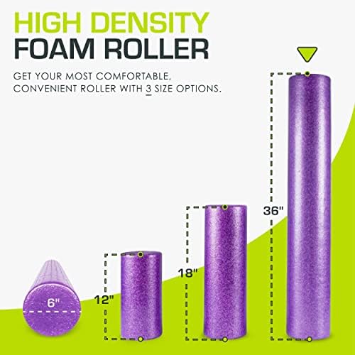 ProsourceFit High Density Foam Rollers 36 - inches long,Firm Full Body Athletic Massage Tool for Back Stretching, Yoga, Pilates, Post Workout Muscle Recuperation, Purple - Image 2
