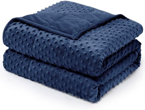 Wemore Weighted Blanket for Adults 15 lbs Twin Size 48"x72" Navy Blue by WemoreDirect