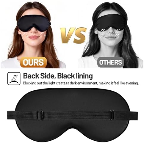 Silk Sleep Mask for Sleeping, Blackout Eye Mask with Adjustable Strap - Image 5