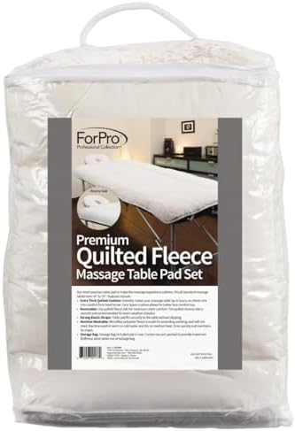 ForPro Premium Quilted Fleece Table Pad Set, Natural, Extra Soft, Hypoallergenic, for Massage Tables, Includes Massage Table Pad and Face Rest Cover - Image 5