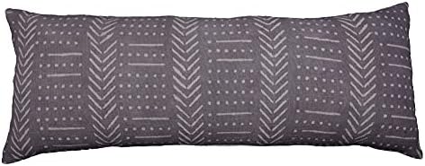 Trade Star 14 x 36 Lumbar 100% Cotton Pillow Cover Modern Pillow Case Rustic Back Rest Support Cushion Case Mudcloth Accent Farmhouse Fall Decor Cushion Cover (Grey (Snow) by TradeStar