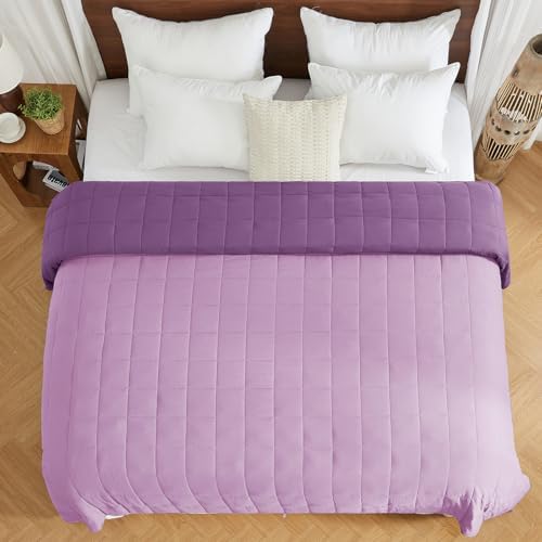 King Size Weighted Blanket for Adults (25 lbs, 80” x 87”, Purple) Cooling Heavy Blanket for Sleeping Perfect for 240-260 lbs, Breathable Blanket for Adults & Couple All Season, Machine Washable - Image 2