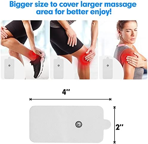 10-Pack Large TENS Electrode Pads - 3.5mm Snap Connectors - High Conductivity, Reusable Electrodes Pads for TENS Massager and Muscle Stimulation - Image 3