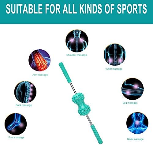 ZJchao Muscle Roller Massage Stick, Multifunctional Magnet Massage Roller Reduce Muscle Soreness Tightness Leg Cramps Back Pain Rub Muscle for Relief Acupressure - Image 2