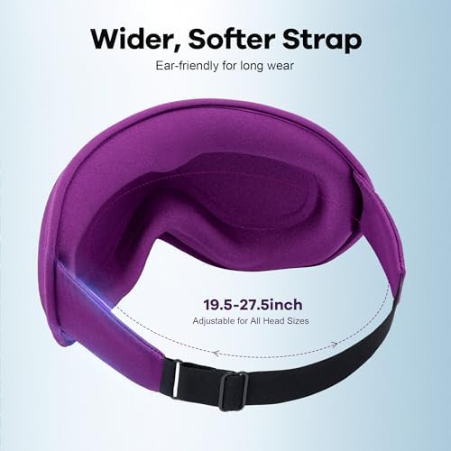 Blackout Eye Mask for Deep Sleep, 3D Weighted Sleep Mask for Women, Zero Pressure, Lash-Friendly, Perfect for Airplane Travel, Meditation, Yoga, Relaxation & Gifting, Purple - Image 5