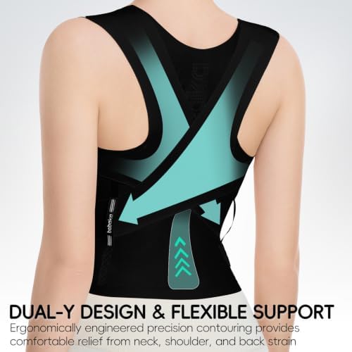 babaka Posture Corrector for Women and Men, Invisible Lightweight Adjustable Back Brace for Upper and Lower Back Pain Relief, Hunchback, Hump, Scoliosis, Thoracic, Spine Corrector Under Clothes (Black, Large, Waist: 35''-42'') - Image 5