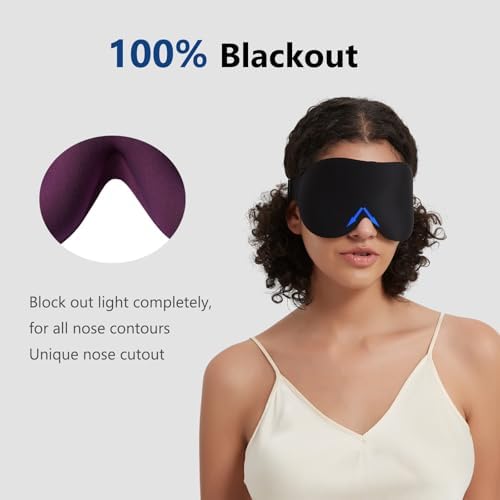 ALASKA BEAR Memory Foam Sleep Mask, Contoured 3D Eye Cups, Purple - Image 3