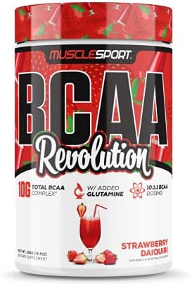 Musclesport BCAA Revolution Amino Acid Powder Supplement for Men & Women - Intra Workout Training Complex - Recovery Supplement… (Strawberry Daiquiri, 30 Servings) by Musclesport