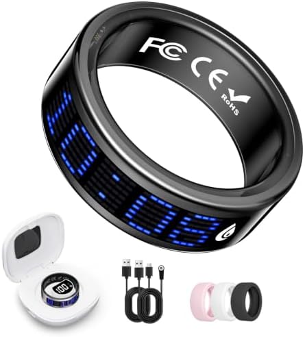 Smart Ring Fitness & Health Tracker with Display Screen for Men Women by Unknown