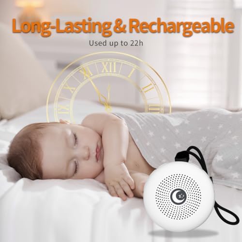 Sleepbox Sleep Sound Machine Portable Noise Machine with 30 Soothing Sounds 4 Timer Memory Function Rechargeable Battery 32 Volume Levels for Sleeping Traveling Relaxing for Baby Kids Adults (White) - Image 3