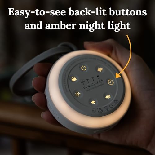 Yogasleep Hushh 2 Portable Sound Machine for Baby & Kids, New Reinforced Clip, Backlit Buttons, Night Light, 6 Soothing Natural Sounds, Easy to Use Timer, Volume Control, Toddler Lock, Noise Canceling - Image 4