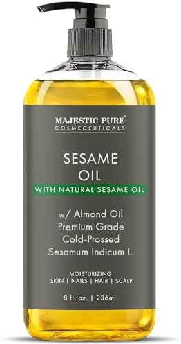 Majestic Pure Sesame Massage Oil, Nourishing Carrier Oil, 8 Fl Oz by BeautyandPersonalCare