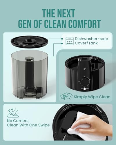 4L Humidifiers for Bedroom,Dishwasher Safe Design Easy Clean,Black - Image 6