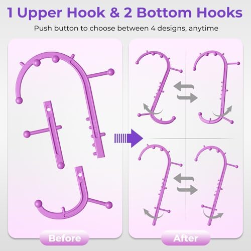 Detachable Trigger Point Massage Cane, Button-Release Design Massage Hook for Back, Neck & Shoulder Pain Relief, Pressure Point Massage Tool for Muscle Recovery (Large, Pink) - Image 3
