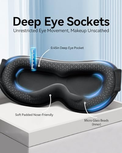 FACEMOON Sleep Mask for Men & Women – 3D Weighted Design, 100% Blackout, Extension Sleep Protector – Perfect for Airplane Travel, Camping, Road Trips & Long Flights, Contoured Eye Cover - Image 2