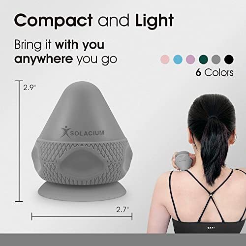 Solacium Mountable Massage Therapy Tool - Multi-Surface Suction Cup Wall Massage Tool for Sore Muscles, Myofascial Release, Stress Relief, Trigger Point and Deep Tissue Massage (Gray) - Image 5