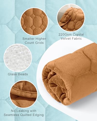 Cottonblue Small Weighted Lap Blanket Pad for Adults 7 lbs 24"x29", Brown - Image 4
