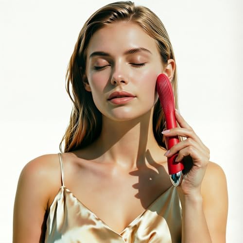 AEVEONE Mini Cordless Handheld Massager with 10 Vibration Modes, Waterproof Personal Body Massager for Face & Full Body Muscle Relaxation, Portable Massage Tool (Red) - Image 5