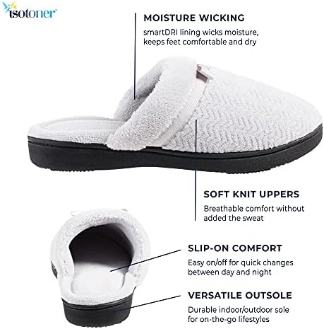 isotoner Women's Chevron Slip on Clog Slippers with Moisture Wicking for Indoor/Outdoor Comfort and Arch Support - Image 3