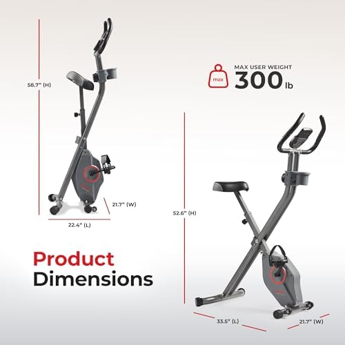 Sunny Health & Fitness Smart Foldable Magnetic X-Bike, Low-Impact Workouts - Image 6