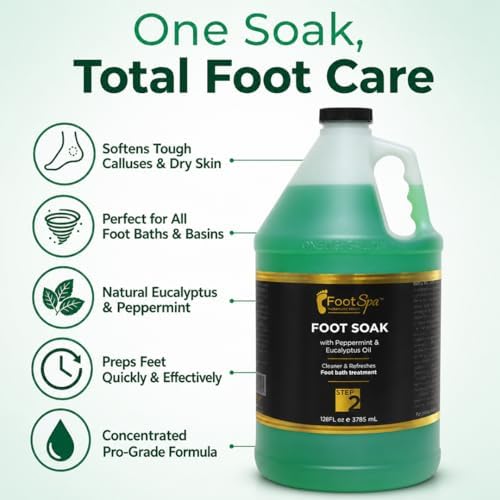 FOOT SPA - Foot Soak - Cleanses, Softens, and Refreshes - Made With Eucalyptus & Peppermint Oil - 128 Oz Gallon - Bulk, Refill Gallon - Image 5