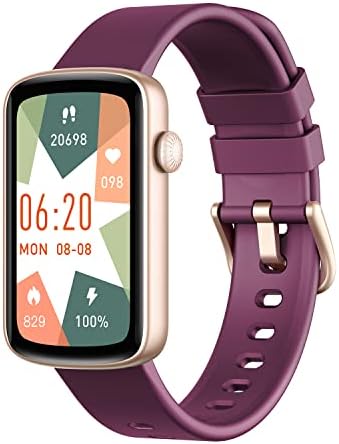 Fitness Watches for Women, LYNN2 Fitness Tracker with Heart Rate Monitor Blood Oxygen/Sleep Tracker Pedometer, Slim Step Tracker Watch for iOS/Android Phones Waterproof (Purple) by SHANGWING