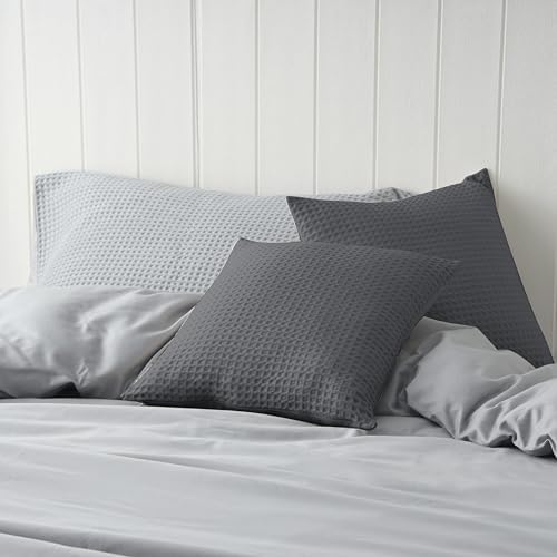 100% Egyptian Cotton 600 TC Waffle Weave Throw Pillow Covers 4 Pack - Image 6