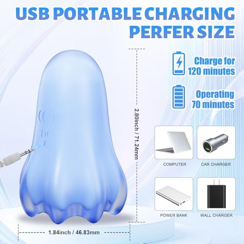 rozonii Mini Handheld Electric Massager, Ultra-Soft Squeeze Vibrating Massage Ball with 10 Modes, Waterproof Cordless TMJ Finger & Hand Massager for Stress Relief and Relaxation - Image 4