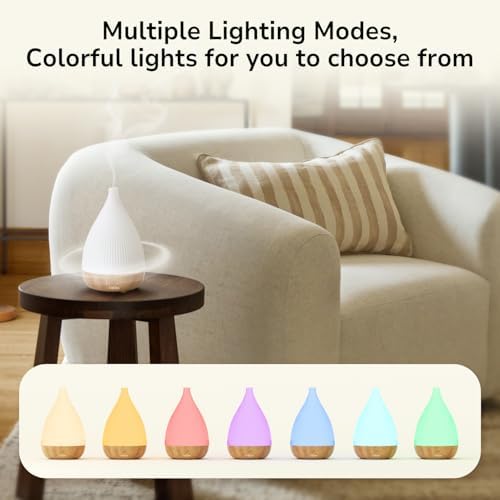 SOULORIGIN Ultrasonic Essential Oil Diffuser, Home Fragrance Aroma Diffuser with Auto Shut-Off, 8-Color Night Light & Ultra-Quiet Operation, BPA-Free Portable Aromatherapy Humidifier for Home (Light) - Image 2