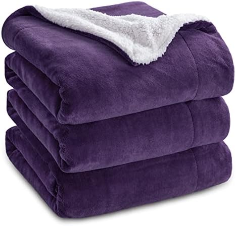 Bedsure GentleSoft Sherpa Fleece Blankets King Size for Bed, Non-Heated, Thick and Warm Throw Gifts for Women and Girls, Soft Fuzzy Plush King Blanket for Winter, Purple, 108x90 Inches by Unknown