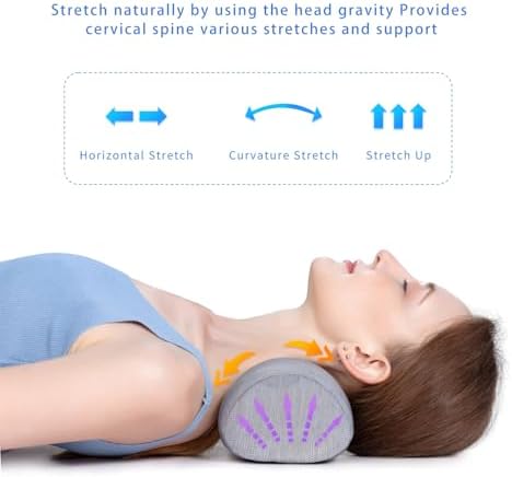 Bespilow Cervical Neck Pillow for Pain Relief - Small Cylinder Neck Roll & Round Bolster - Portable Memory Foam Traction Device for TMJ, Hump Correction, Travel & Sleeping Support,Odorless - Image 3