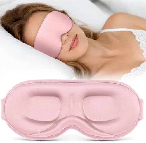 Vynix® Sleep Mask for Women Men - 100% Blackout Eye Masks for Sleep - 3D Soft Sleeping Mask for Side Sleepers - Zero Pressure Lash Extensions Eye Cover Shade for Airplane Travel Essentials, Pink by Vynix